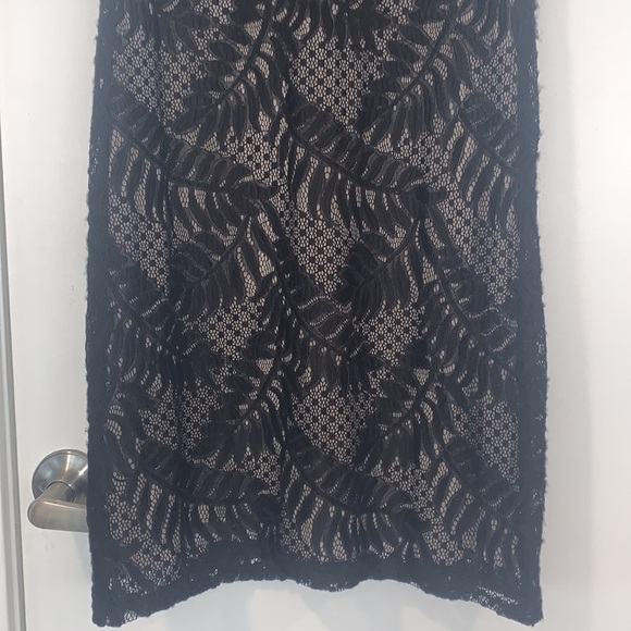 NWOT Sharagano Black Lace Palm Leaf Dress 10 - Picture 6 of 9